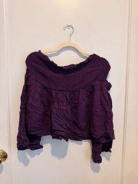 Forever 21 Purple Off-Shoulder Peasant Blouse